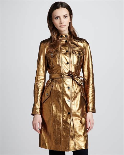 burberry gold metallic trench coat|Burberry trench coat outlet.